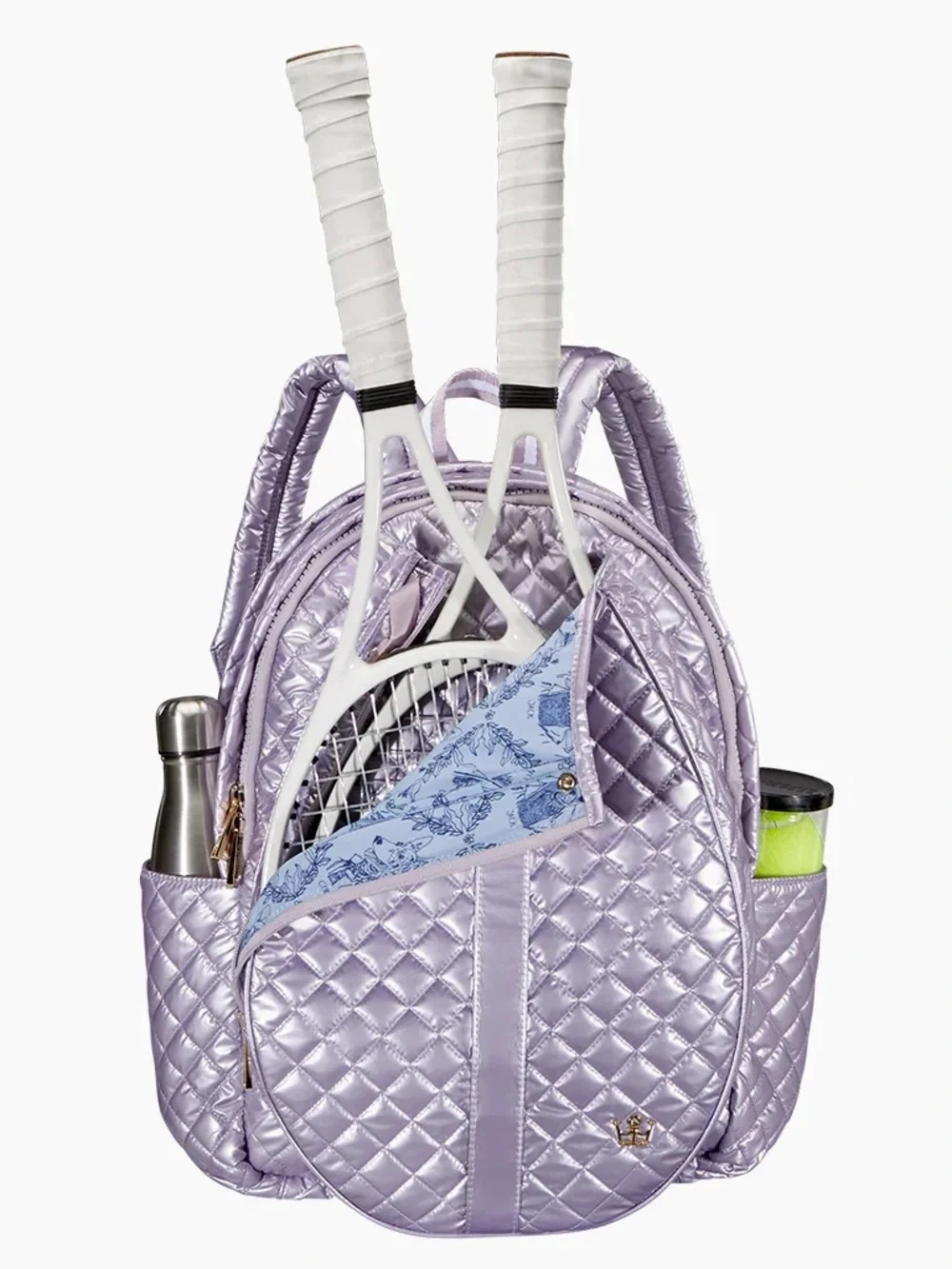 Oliver Thomas || 24 + 7 Tennis Backpack Quilted Metallic Lavender Purple Stars